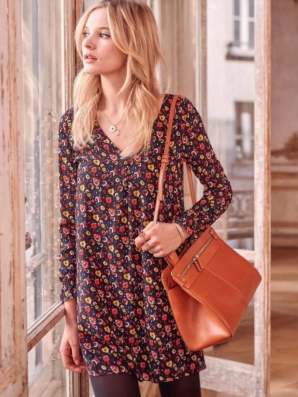 Sézane Carmen Black Floral Poppy Mini Flowy Dress Size 36 / 4